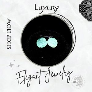 NWOT ~ Elegant Aquamarine Chalcedony Colored Pierced Earrings.